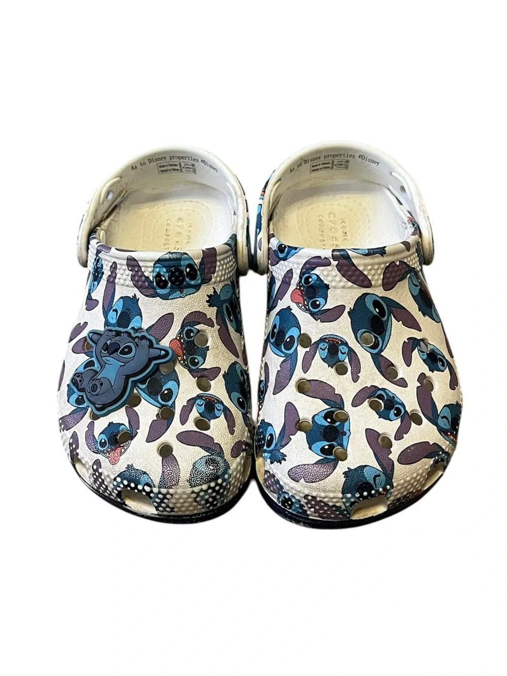 Disney Stitch Crocs Slip On Shoes with Bonus Charm Boys Kids Size 9